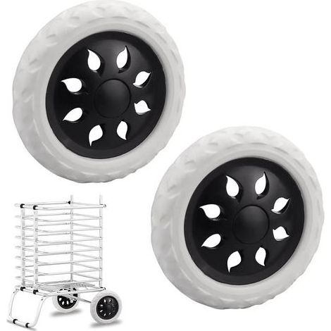BRICOOMARKET 4Pièces Roulettes de Rechange pour Chariot de Courses Roue pour Chariot de Courses en EVA Chariot de Courses 6,3 Pouces Roues de Chariot de Magasinage pour Poussette, Chariots à Bagages (1/5)