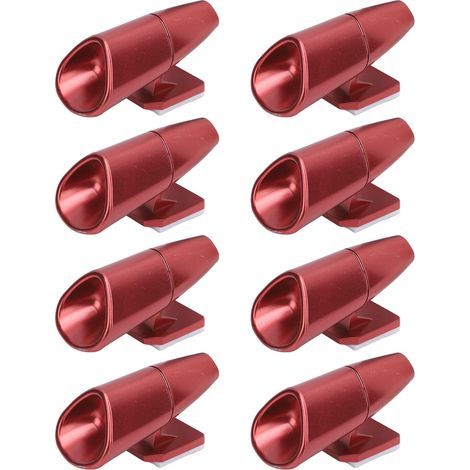 Set of 8 deer whistles to avoid collisions, warning devices with adhesive strips, wildlife alert for cars, trucks, motorcycles, red (1/5)