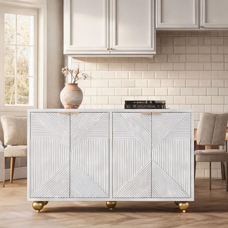 Buffet coloris blanc en MDF 120 x 35 x 71,5 cm (1/5)