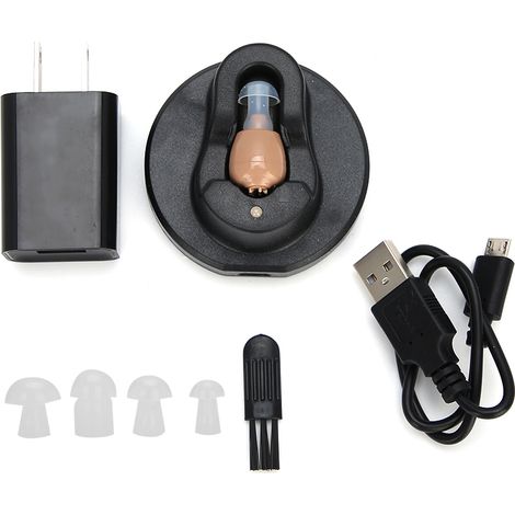 Appareil auditif rechargeable G-12, amplificateur sonore pour seniors, prise américaine 100-240V, câble USB inclus. (1/5)