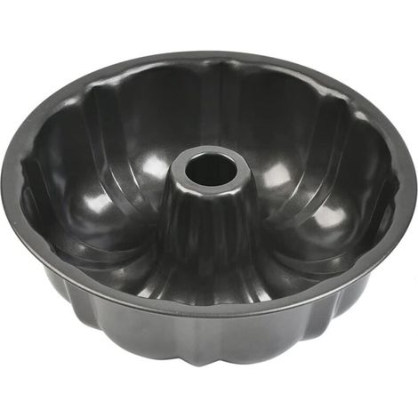 Plaque à Pâtisserie Ronde en Acier - Moule à Gâteau Ø 24 cm Avec Revêtement Antiadhésif - Stable et Délicieuse, Gris foncé (1/5)
