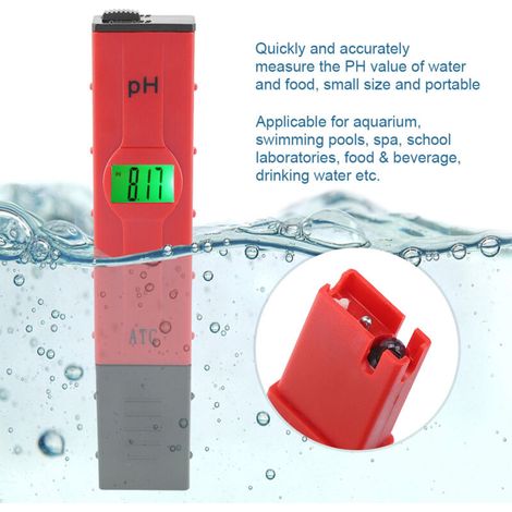 Tragbarer digitaler pH-Tester mit LCD-Display in Stiftform für Aquarium, Schwimmbad und Wasserqualität