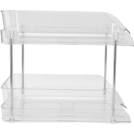 Ausziehbarer Unterschrank-Organizer, multifunktional, stapelbar, transparent, platzsparend, Haustier-Aufbewahrungsregal, 2 Ebenen, für Bad und Küche. (1/5)