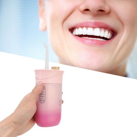 Hydropulseur buccal télescopique électrique portable, jet d'eau haute pression, blanchiment des dents et élimination du tartre S57 Rose (1/5)