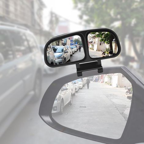 Espejo retrovisor de punto ciego gran angular para coche, espejo de punto ciego 2 en 1 para espejo retrovisor con ángulo ajustable, espejo auxiliar para coche, SUV y autocaravana, izquierdo (1 unidad) (1/5)