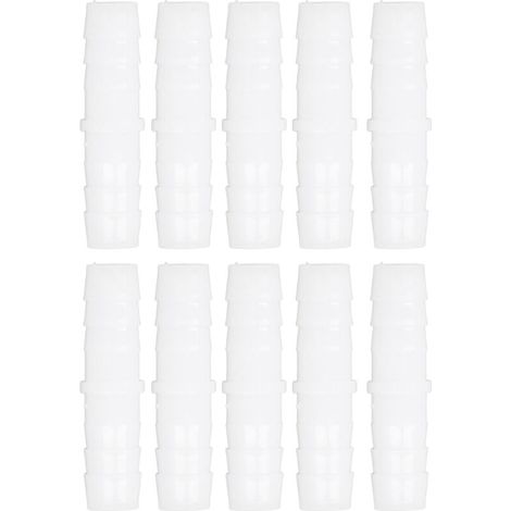 Bamjour Connecteur de Tuyaux en Plastique, 10 Réglage du Raccord de Barbe en Plastique, Ajustement de l'adaptateur Conjoint de l'entre Parenthèse barbelé, Raccords de Tuyau (Accès direct de 12 à