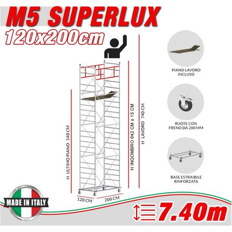 Trabattello M5 SUPERLUX Altezza lavoro 7,40 metri