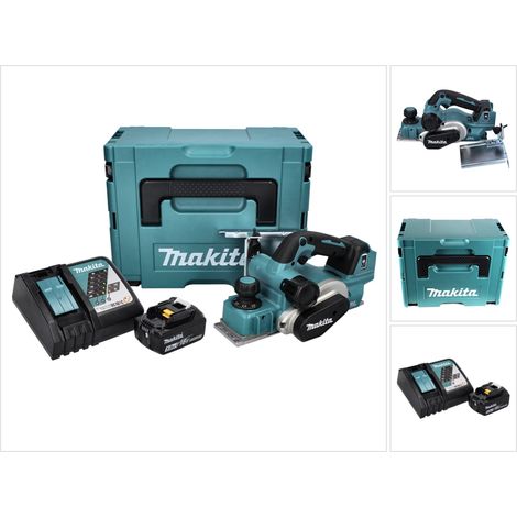 Makita DKP 181 RT1J Akku Hobel Falzhobel 82 mm 18 V Brushless + 1x Akku 5,0 Ah + Ladegerät + Makpac