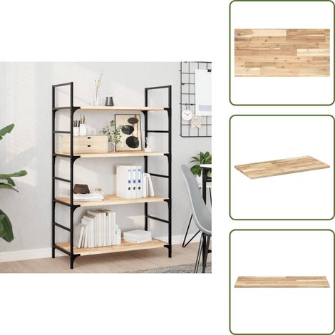 The Living Store Étagère flottante 60x40x2 cm bois d'acacia massif non traité - Bois d'acacia (1/5)