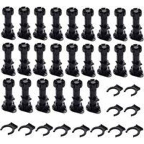 24 Pièces 80mm-100mm Pieds D'Armoire Plastique,Pied de Meuble,Pied Réglable pour Meuble,Noir Pieds de Meuble Plastique avec Clip Fixation Base pour Meubles de Cuisine,Armoire et Canapé (1/4)