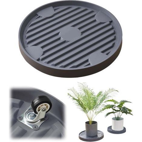 Support de pot de fleurs rond,Support de Pot de Fleurs à Roues,Porte Plante a Roulettes,Roulettes universelles pour pot de fleurs,Support pour Plante avec Roue Universelle,Support Roulant Plantes (1/5)