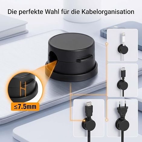 organiseurs de câbles, porte-câbles, clips de câbles, auto-adhésifs, magnétiques, rotatifs à 360°, câble de charge, USB, HDMI, bureau, voiture, maison (1/4)