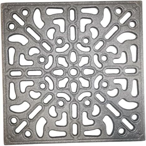 1 - Grille De Ventilation - Fonte - Design Décoratif Moderne - Pour Hottes Et Cheminées - Résistante - Gris - 25x25 Cm (1/5)