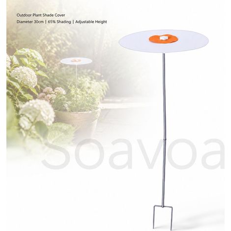 Parasol Plante 30cm PVC Ombrière 65% Acier Inox Réglable Déco Jardin Extérieur Protection Solaire Anti-UV (1/5)
