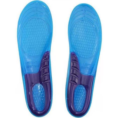 2 Paires Semelles de Sport Bleues TPE Silicone Épaisses Haute Élasticité Amorti Choc Semelles L (1/5)