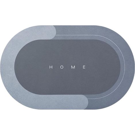 Super Absorbent Floor Mat,Non-Slip Bathroom Mat,Super Absorbent Floor Mat Soft Mat Non-Slip Bathroom Mat Quick Dry Bath Mat,Soft And Comfortable(Blue Oval，50X80cm)