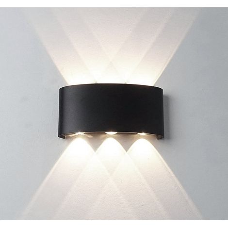 Applique Led Interno Esterno 18W Luce Naturale Lampada Parete Nera Ovale FD-17 (1/5)