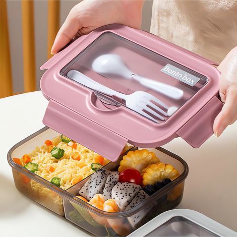 Boîte À Repas - 2 Compartiments - 1000 Ml - Polypropylène Sans Bpa - Micro-ondes Réfrigérateur Lave-Vaisselle - Pour Bureau Étudiants - 1 Pièce (1/5)