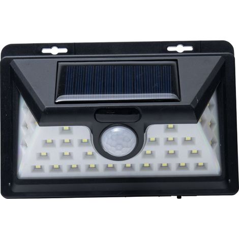 Werka Pro – Applique solaire à LED avec détecteur de mouvement – 32 LEDs – 160 lumens – Éclairage blanc – Angle 270° – Panneau solaire 5V 0.5W - 32Leds-160