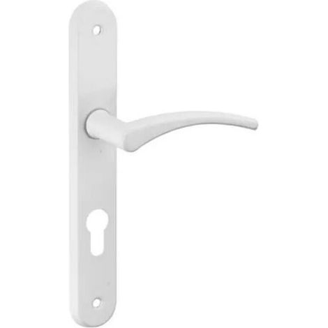 Poignée de porte d'entrée laqué blanc – Trou cylindrique – Entraxe 195 mm – Design monobloc pour installation facile (1/3)