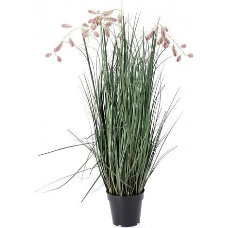 Pianta artificiale "Grevillea" con rosa, vaso in plastica nero, Ø70x100h cm (1/5)