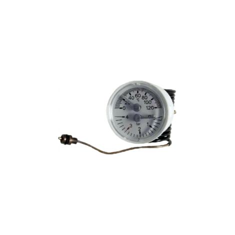Termomanómetro de Caldera Beretta  Diámetro Ø45mm  Escala 0-4 Bar  Ref. Original 10023431  Compatible: Superkompakt