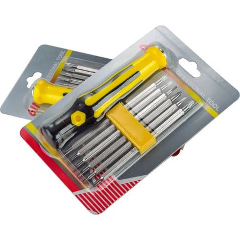 Tournevis 6-en-1 Torx et Cruciforme, lot de 6 outils de réparation 80 mm, emballage blister, clé multifonction pour bricolage et entretien (1/4)
