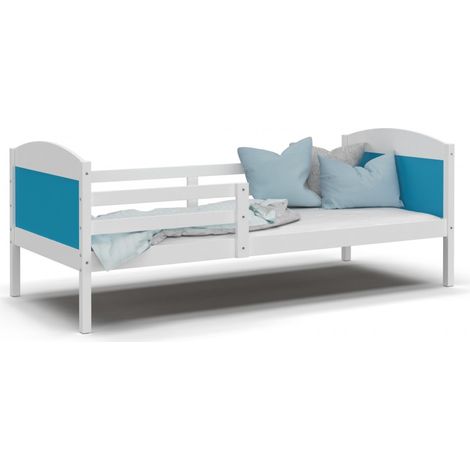 Lit Enfant Mati 90x190 Blanc - bleu (1/4)