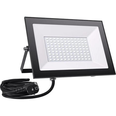 100W Projecteur LED Exterieur avec Prise, Spot LED Extérieur 10000LM Superlumineux 6500K Blanc , IP65 étanche Eclairage de Sécurité pour Cour,Jardin,Garage (1/5)