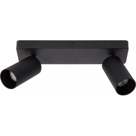 Plafoniera 2 faretti nera Clubs Lucide in alluminio GU10 2x40W (1/4)