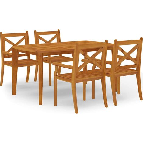 Maison Exclusive - Set da Pranzo per Giardino 5 pz in Legno Massello di Acacia (1/5)