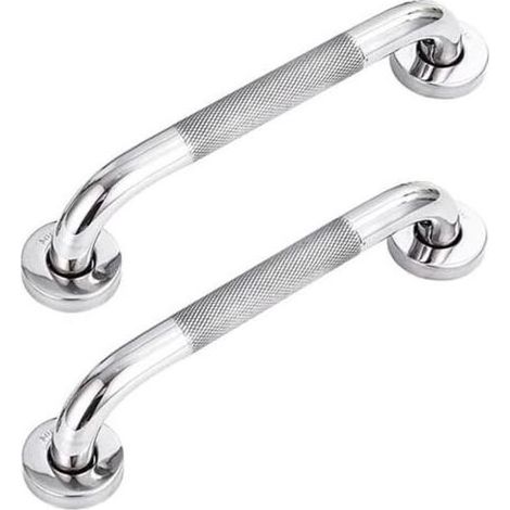 Lntyq Barre d'appui de salle de bain en acier inoxydable 304 avec poignée antidérapante, pour baignoire, toilettes, salle de bain, rampe d'escalier, 2 pièces (1/4)