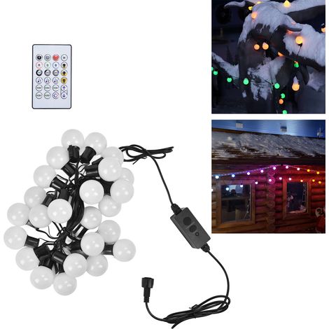 Guirlande lumineuse LED USB/G40, 5 m (16,4 pi), couleurs RGB intelligentes, application Bluetooth, décorations de Noël extérieures, étanche. (1/5)