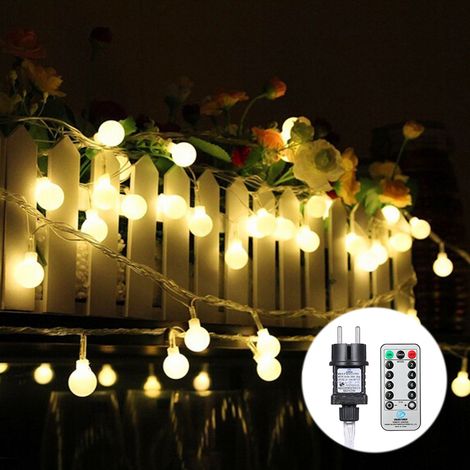 Tomshine 13 m / 42,7 ft 3,6 W 100 LED-Lichterkette mit Infrarot-Fernbedienung, 8 Beleuchtungsmodi, Timer, einstellbarer Helligkeit, IP44 wasserdicht, für Weihnachts-, Party-, Heim-, Hochzeits-, Bar- u (1/2)