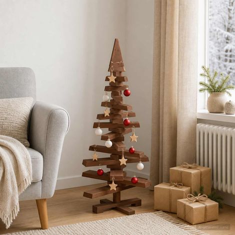 vidaXL Árbol de Navidad de madera KOTKA 90 cm Madera de Pino Maciza (1/5)