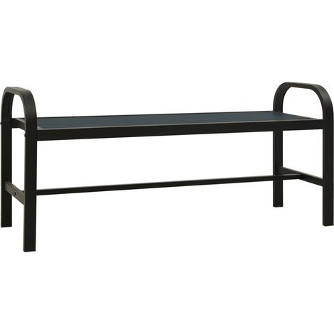 Maison Exclusive - Panchina da Giardino 124,5 cm Nera in Acciaio e WPC