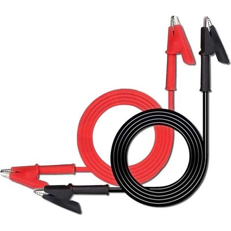 pièces pinces crocodiles fils de test câble de fil de crocodile à double extrémité avec clips isolants test câble de cuivre flexible pour les tests électriques 3,3 pi / 1 m (1/5)