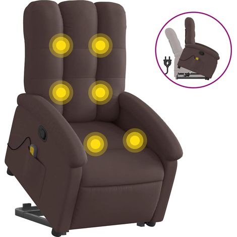 Maison Exclusive - Silla de masaje reclinable de pie de tela marr