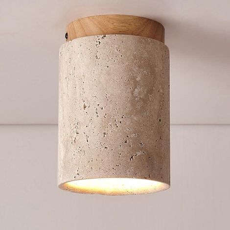 Plafonnier cylindre encastré bronze antique marbre,éclairage moderne pour couloir,entrée,balcon,cuisine,salle de bain (Couleur : Bois) (1/5)