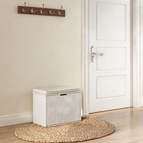 Console blanc en MDF 104 x 26 x 47,5 cm (1/5)