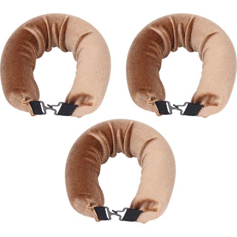 Lot de 3 bigoudis sans chaleur avec bandeau, pour un brushing doux et une utilisation nocturne, pour tous types de cheveux, couleur kaki. (1/5)