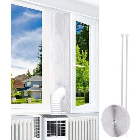 Joint de fenêtre pour climatiseurs, joint de fenêtre de climatiseur mobile, kit calfeutrage climatiseur, 4 m, Convient à toutes les unités de climatisation portables, facile à installer - Crezuo (1/4)