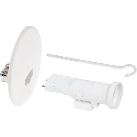 Eur Ohm – Kit couvercle DCL Ø120mm – Piton blanc 120mm – Fiche/douille DCL E27 – Connexion rapide avec contrôle visuel transparent