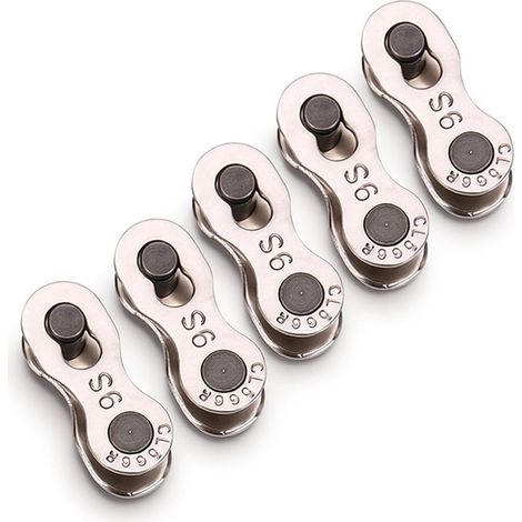 5 Paire Attache Rapide Chaîne, 9 Vitesses Vtt Fixation Rapide pour Maillons de Chaîne de Vélo pour Chaîne de 9 Vitesses Attache Rapide Chaine