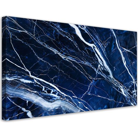 Tableau déco Texture de Marbre Blanc Bleu 100x50 (1/5)
