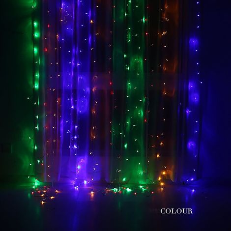 Guirlande Lumineuse En Forme De Rideau - 300 Led Blanc - 3 X 3 M - Décoration Festive Pour Arbre De Noël, Jardin, Mur Et Intérieur (1/5)