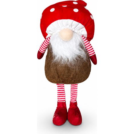 Gnomo Natalizio Fungo Con Barba 50 Cm, Ornamento Decorativo Di Natale (1/5)