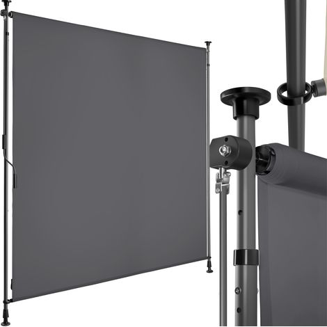 Store banne avec manivelle et tissu opaque 150x310cm gris foncé