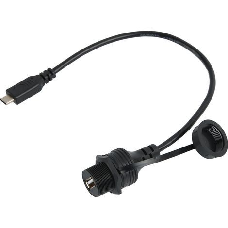 Câble d'extension étanche USB-C vers USB 2.0 à montage encastré sur tableau de bord pour voiture, camion, bateau et moto (1/5)