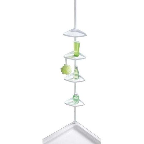 Etagère de douche télescopique 4 tablettes -  - Blanc - Livraison gratuite (1/4)
